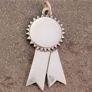 Rare Retired James Avery 1st Place Winners Ribbon Engravable Charm